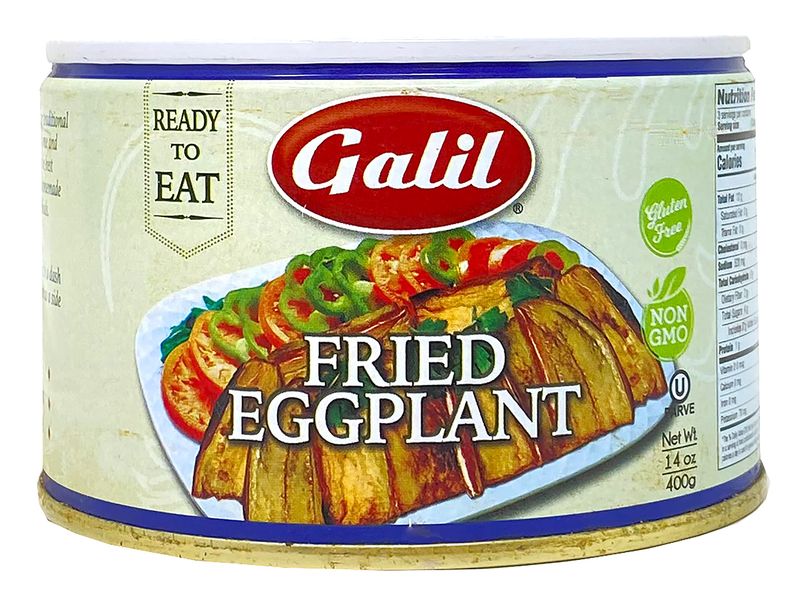 Galil Fried Eggplant - 14 Ounce - Ready to Eat Eggplant, Non-GMO, Gluten-Free, Vegan, Kosher Parve - Fried Eggplant in Tomato Sauce