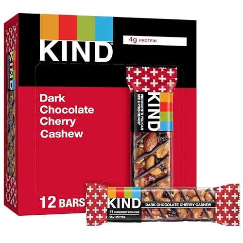 KIND Bars, Dark Chocolate Cherry Cashew, Healthy Snacks, Gluten Free, 12 Count