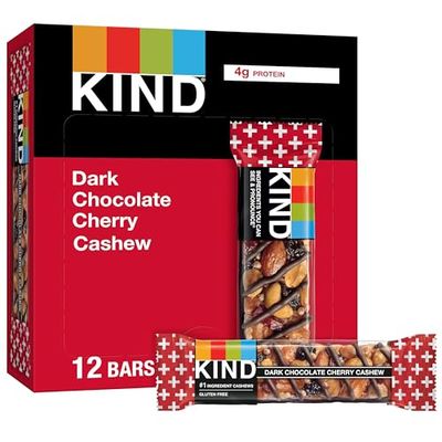 KIND Bars, Dark Chocolate Cherry Cashew, Healthy Snacks, Gluten Free, 12 Count