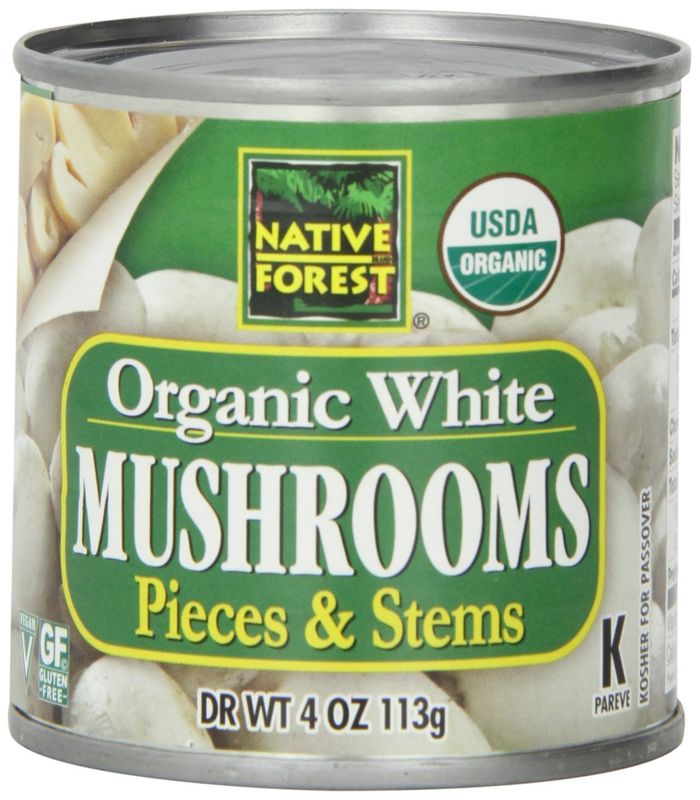 Native Forest Organic Mushrooms Pieces &amp; Stems  Canned Mushrooms, Low Fat, Low Calories, Non-GMO Project Verified, USDA Organic  6.5 Oz (Pack of 12)