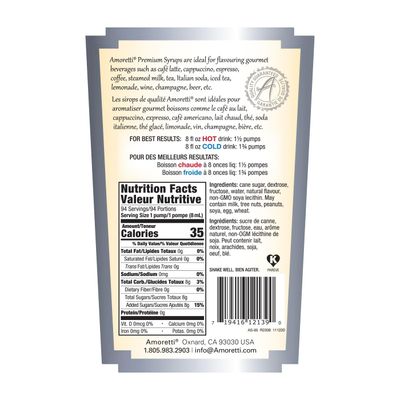 Amoretti - Premium Peppermint Syrup, 94 Servings Per Bottle (750 ml), with Pump for Flavoring Coffees, Cocktails, and other Beverages, Gluten Free, GMO/GEO Free, Preservative Free