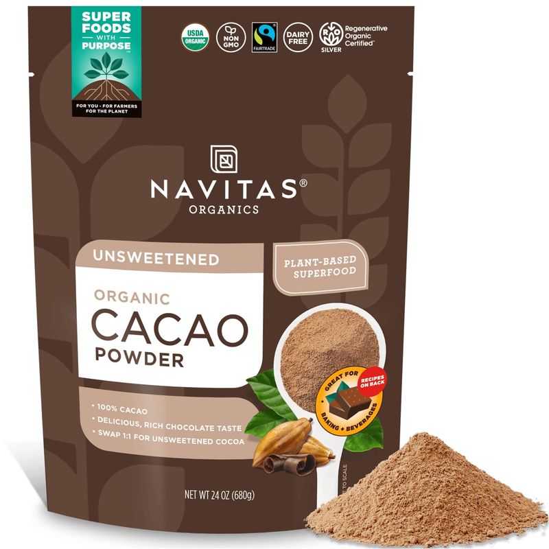 Navitas Organics Organic Cacao Powder, Non-GMO, Fair Trade, Gluten-Free, 24 Ounce