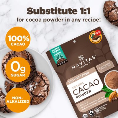 Navitas Organics Organic Cacao Powder, Non-GMO, Fair Trade, Gluten-Free, 24 Ounce