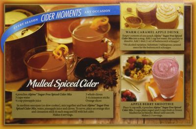 Alpine, Spiced Cider, Sugar Free Apple Flavored Drink Mix, 1.4oz Box (Pack of 3)
