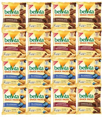 Belvita Breakfast Biscuits Bite-Size, Variety, 1 oz snack packs (Pack of 12) with Bay Area Marketplace Napkins