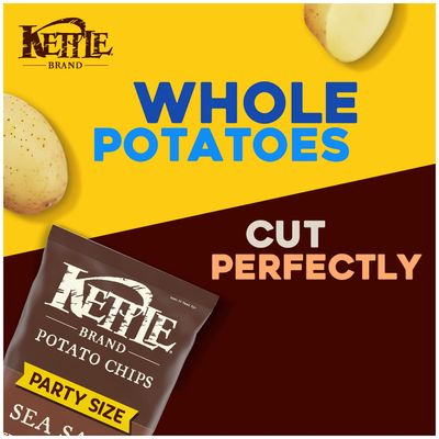 Kettle Brand Potato Chips, Sea Salt Kettle Chips, Party Size, 13 Oz (Pack of 9)