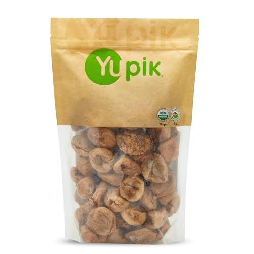 Yupik Organic Natural Figs, 2.2 lb, Gluten-Free, Non-GMO, Vegan, Whole Dried Fruits, Naturally Sweet, No Sulphites, No Added Sugar, Good Source of Fiber, Healthy Snacks, Ideal for Baking