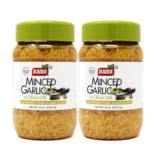 Badia Minced Garlic in Olive Oil, 8 oz - Palatize Pack of 2