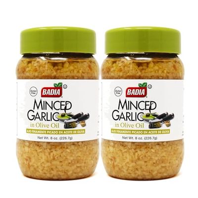 Badia Minced Garlic in Olive Oil, 8 oz - Palatize Pack of 2