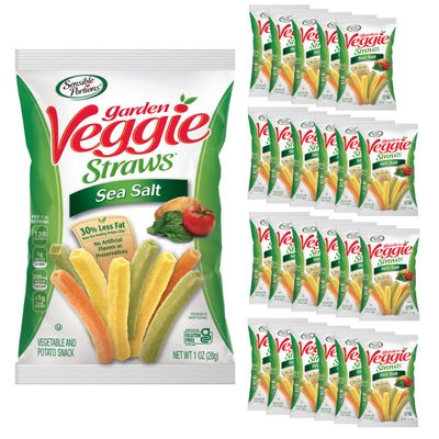 Sensible Portions Garden Veggie Snacks - Veggie Straws, Snack Size, Sea Salt, 1 Oz (Pack of 24)