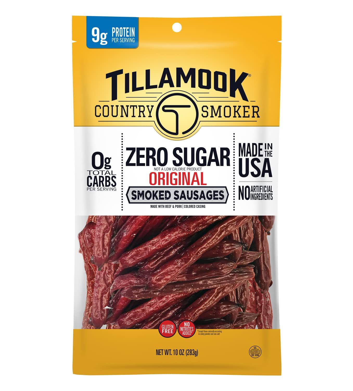 Tillamook Country Smoker Keto Friendly Zero Sugar Smoked Sausages, Original, 10 Ounce