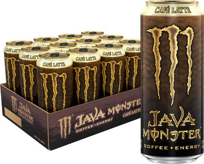 Monster Energy Java Caf Latte, Coffee + Energy Drink, 15 Ounce (Pack of 12)