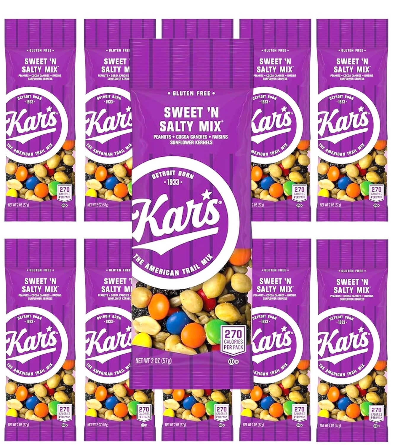 Kar&#39;s Trail Mix, Sweet &#39;N Salty, 2oz Pouches (10 Count)