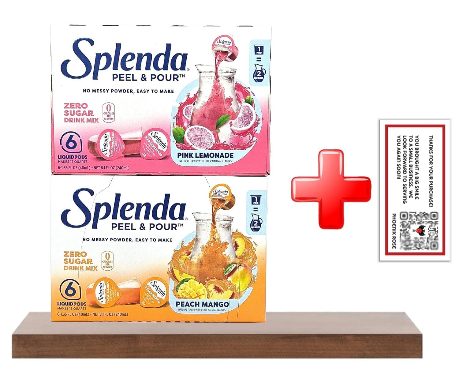 Peel and Pour Pink Lemonade and Peach Mango Drink Mix Bundle (Pack of 2) - Includes Exclusive Phoenix Rose Fridge Sticker