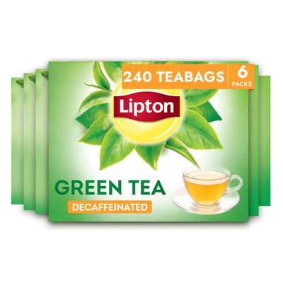 Lipton Decaffeinated Green Tea Bags, Unsweetened Teabags for Decaf Hot Tea or Decaf Iced Tea with Flavonoids, 240 Total Tea Bags (40ct - Pack of 6)
