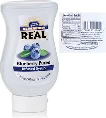 Blueberry Rel Infused Exotics, Blueberry Puree Infused Syrup, 16.9 FL OZ Squeezable Bottle