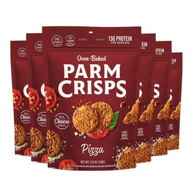 ParmCrisps - Pizza Cheese Parm Crisps, Made Simply with 100% REAL Cheese | Healthy Keto Snacks, Low Carb, High Protein, Gluten Free, Oven Baked, Keto-Friendly | 1.75 Oz (Pack of 6)