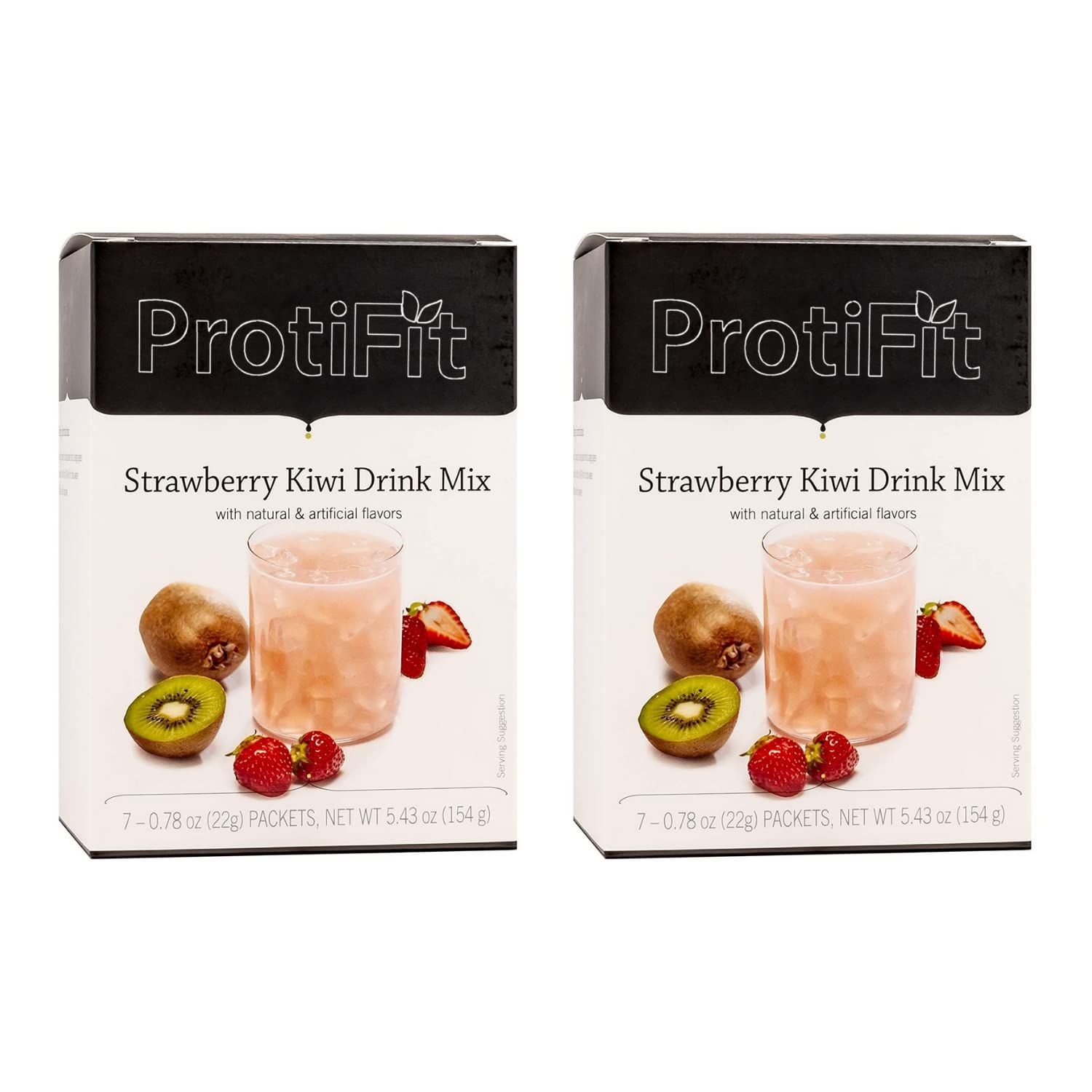 PROTIFIT - High Protein Strawberry Kiwi Fruit Drink 2 Pack, 15g Protein, Low Calorie, Sugar Free, Ideal Protein Compatible, 7 Servings Per Box, (2 Pack)