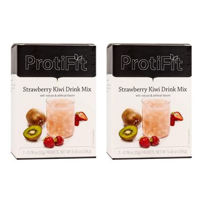 PROTIFIT - High Protein Strawberry Kiwi Fruit Drink 2 Pack, 15g Protein, Low Calorie, Sugar Free, Ideal Protein Compatible, 7 Servings Per Box, (2 Pack)