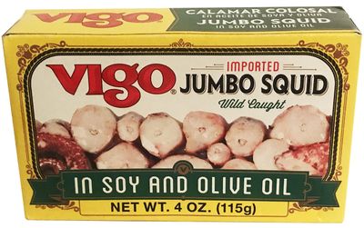 Vigo 4 oz. Jumbo Squid in Oil (1 can) Calamar Colosal