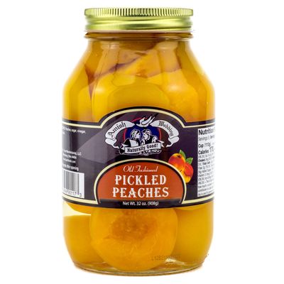 Amish Wedding Old Fashioned Pickled Peach Halves and Spiced Peach Halves Variety 2-Pack, 32 oz. Jars