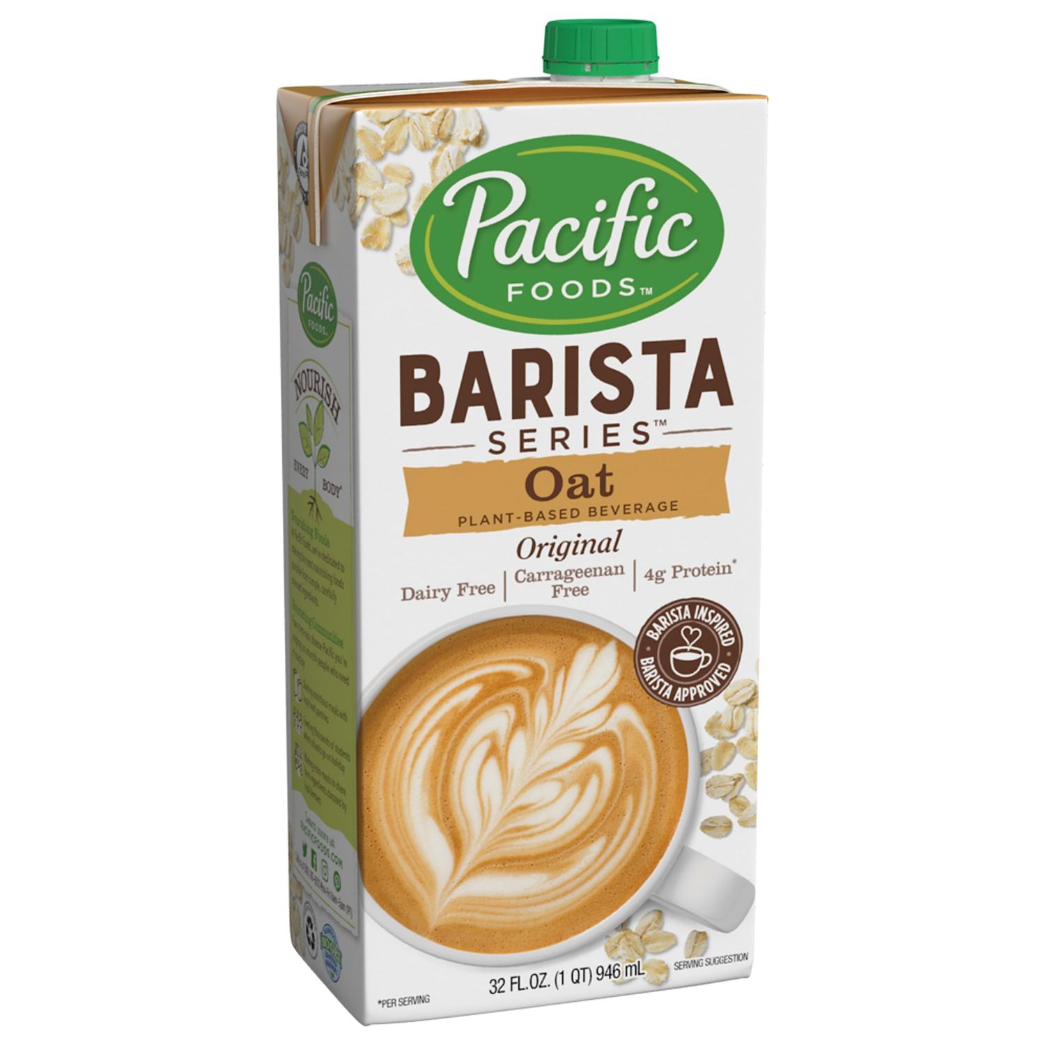 Pacific Foods Barista Series Original Oat Milk, Plant Based Milk, 32 oz Carton