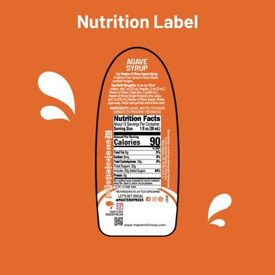 Master of Mixes Cocktail Essentials Agave Nectar, 375 ML Bottle (12.7 Fl Oz), Individually Boxed