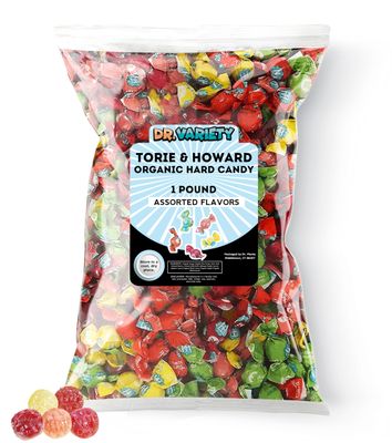 Torie and Howard Organic Hard Candy Assortment - Individually Wrapped Organic Candy, Hard Candy Bulk, 1 Pound Bag