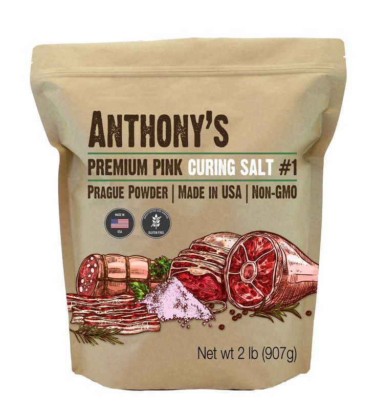 Anthony&#39;s Pink Curing Salt No.1, 2 lb, Gluten Free, Prague Powder, Made in USA