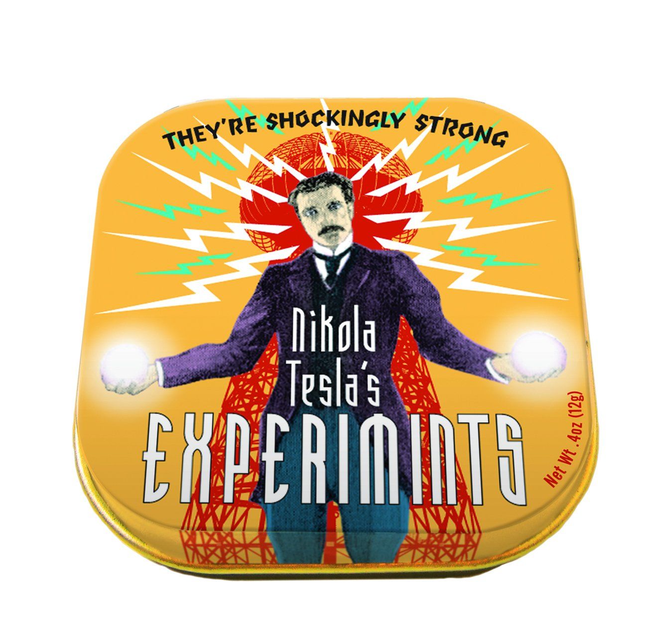 The Unemployed Philosophers Guild Nikola Tesla ExperiMints Breath Mints - 1 Tin, Net Wt .4oz (12g)