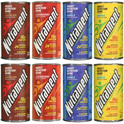 Nutrament Nutritional Drink, Meal Replacement, Energy Nutrition drink, 4 Flavor Variety Pack, 12 Ounce (Pack of 8)