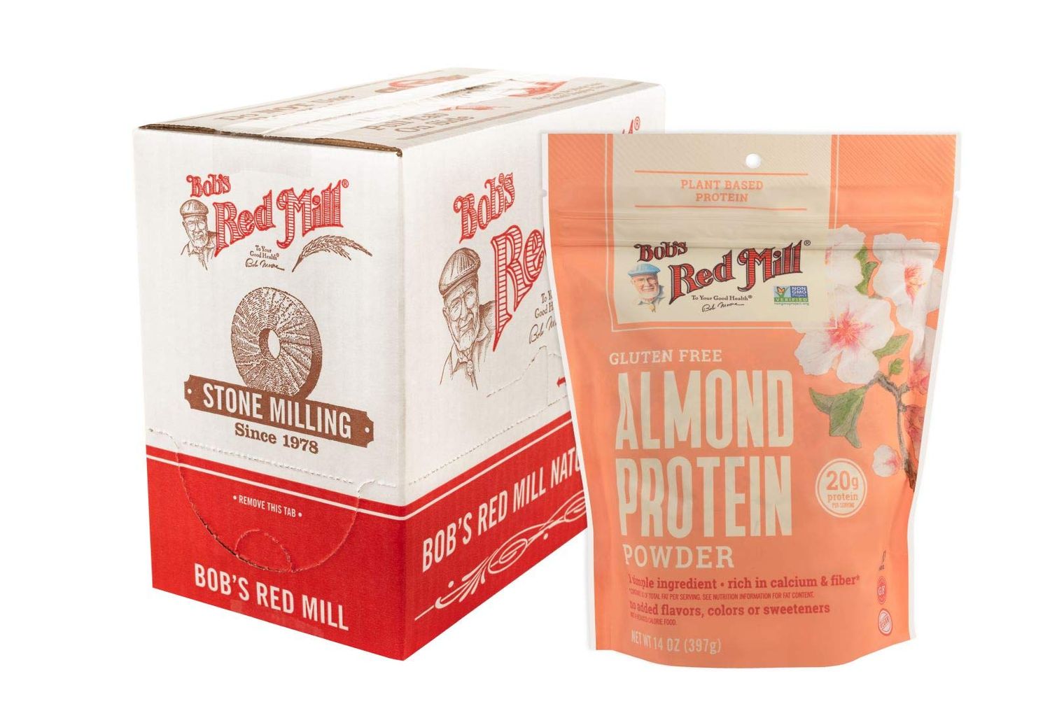 Bob&#39;s Red Mill Almond Protein Powder, Gluten Free, Non GMO, 14 Ounces (Pack Of 4)