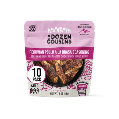 A Dozen Cousins Entre Seasoning Sauce Marinade - Coat and Cook, for Chicken Seasoning, BBQ, Protein &amp; More - 10 Pack - Peruvian Pollo a la Brasa Seasoning Sauce with Garlic and Lime (3 oz Each)