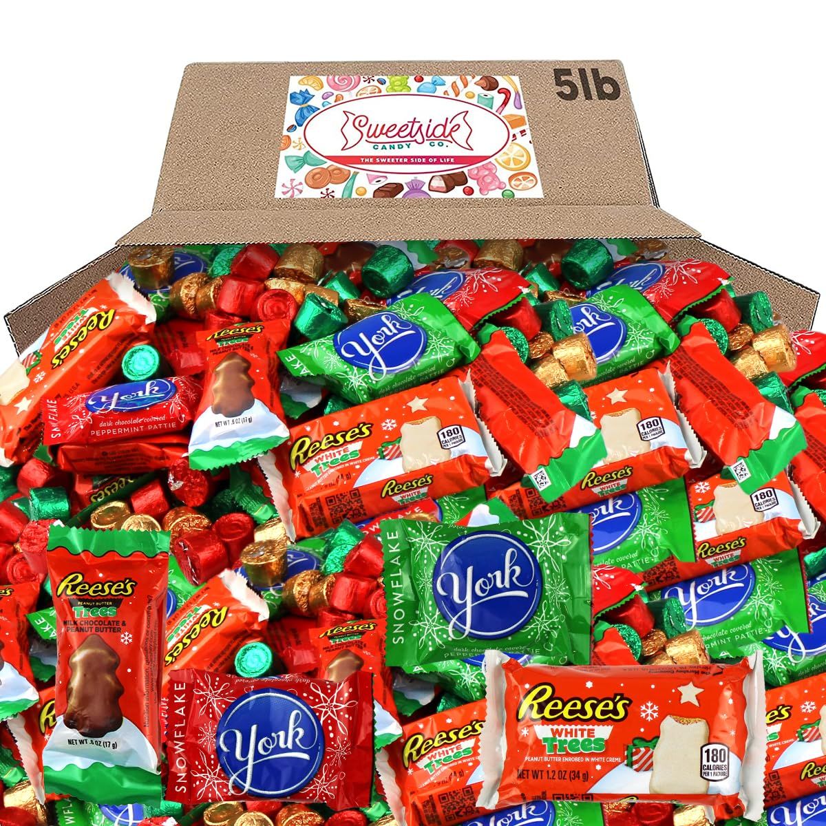 Chocolate Candy Individually Wrapped - Candy Sweets - Chocolate Candy Bulk Variety Pack York, Kisses Chocolate, Peanut Butter, 5lb