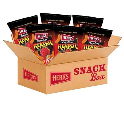 Herr&#39;s Snacks - Gluten-Free Spicy Snacks For Adults and Kids - Carolina Reaper Cheese Curls - 6 Ounce (Pack of 6)