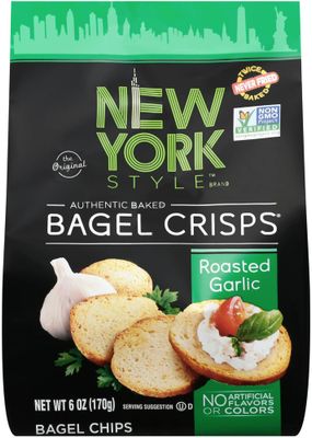 New York Style Garlic Bagel Crisps, 7.2 oz (Pack of 3)