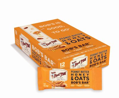 Bob's Red Mill Peanut Butter Honey &amp; Oats Snack Bar - 1.76 Ounce (Pack of 12) - Gluten Free, Non-GMO, Whole Grain