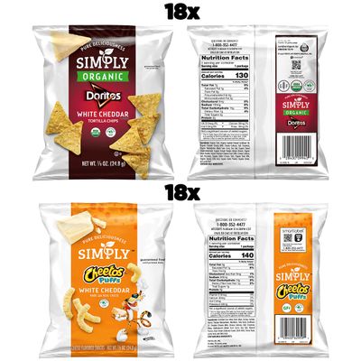 Simply, Doritos &amp; Cheetos Mix Variety Pack, 0.875 Ounce (Pack of 36)