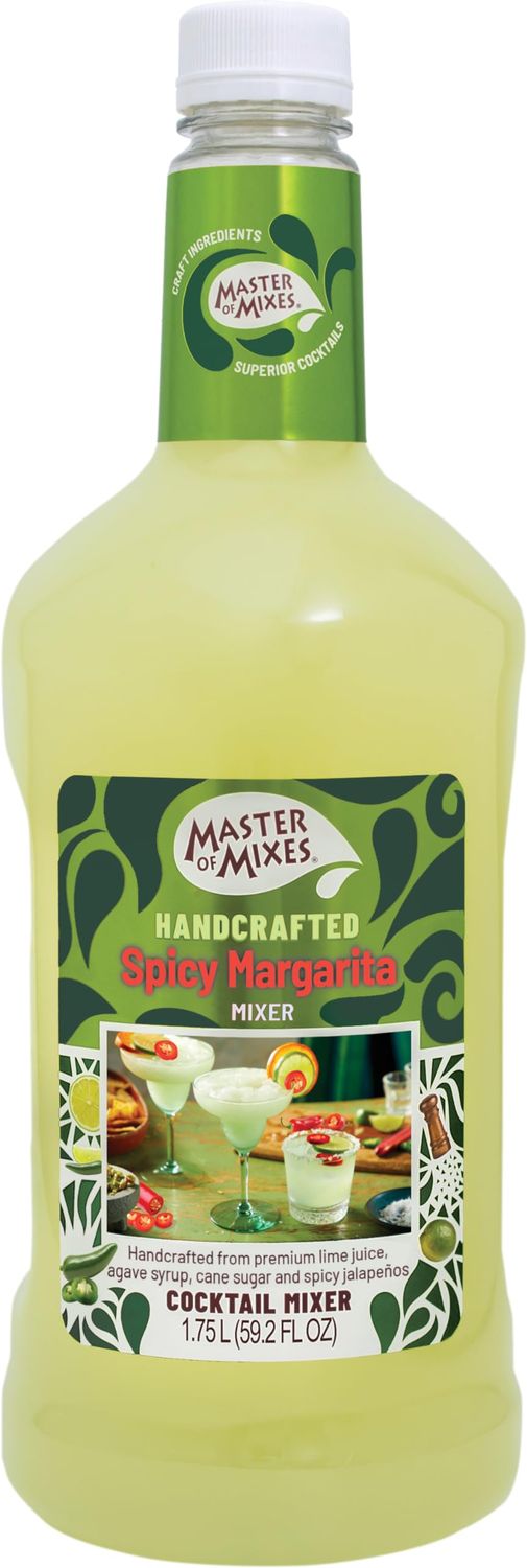 Master of Mixes Spicy Margarita Drink Mix, Ready to Use, 1.75 Liter Bottle (59.2 Fl Oz)