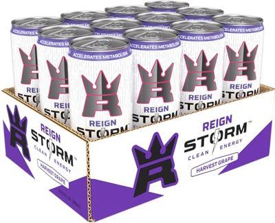 REIGN Storm, Harvest Grape, Fitness &amp; Wellness Energy Drink, 12 Fl Oz (Pack of 12)
