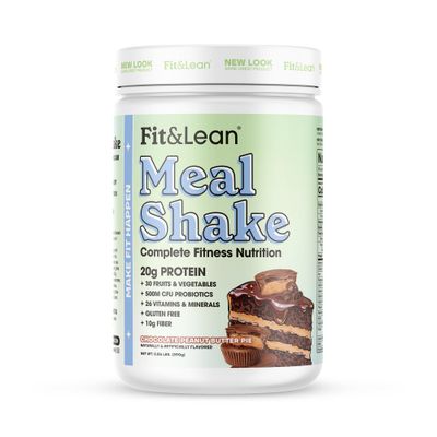 Fit &amp; Lean Meal Shake Meal Replacement with Protein, Fiber, Probiotics and Organic Fruits &amp; Vegetables, Chocolate Peanut Butter Pie, 1lb, 10 Servings