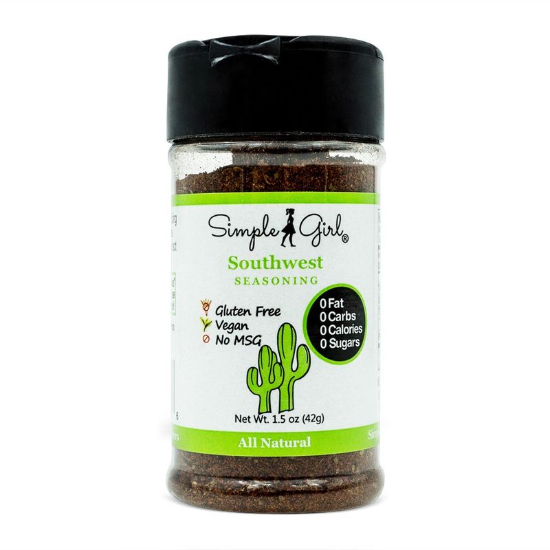 Simple Girl Southwest Seasoning - Sugar Free - Natural Herbs and Spices - Carb Free - Gluten Free - MSG Free - Diabetic Friendly - Compatible With Most Diet Plans