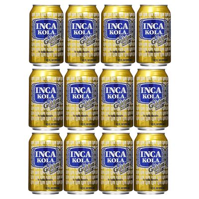 Inca Kola Golden Carbonated la kola dorada - 12 oz cans - 12pk