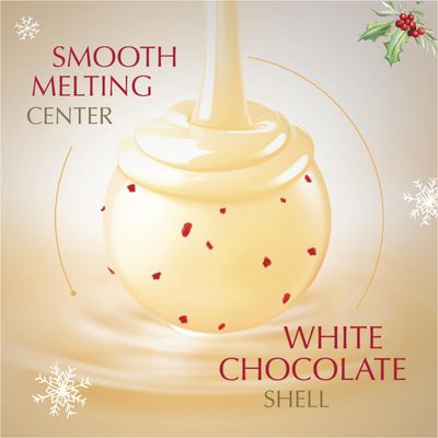 Lindt LINDOR White Chocolate Peppermint Truffles, White Chocolate Candy with Smooth Peppermint Truffle Center, 25.4 oz., 60 Count