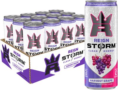 REIGN Storm, Harvest Grape, Fitness &amp; Wellness Energy Drink, 12 Fl Oz (Pack of 12)