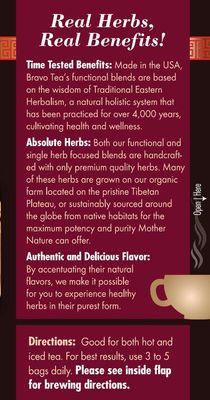 Bravo Tea 6 Mushroom Defense Herbal Tea, Caffeine Free 20 Tea Bags, 1 Count