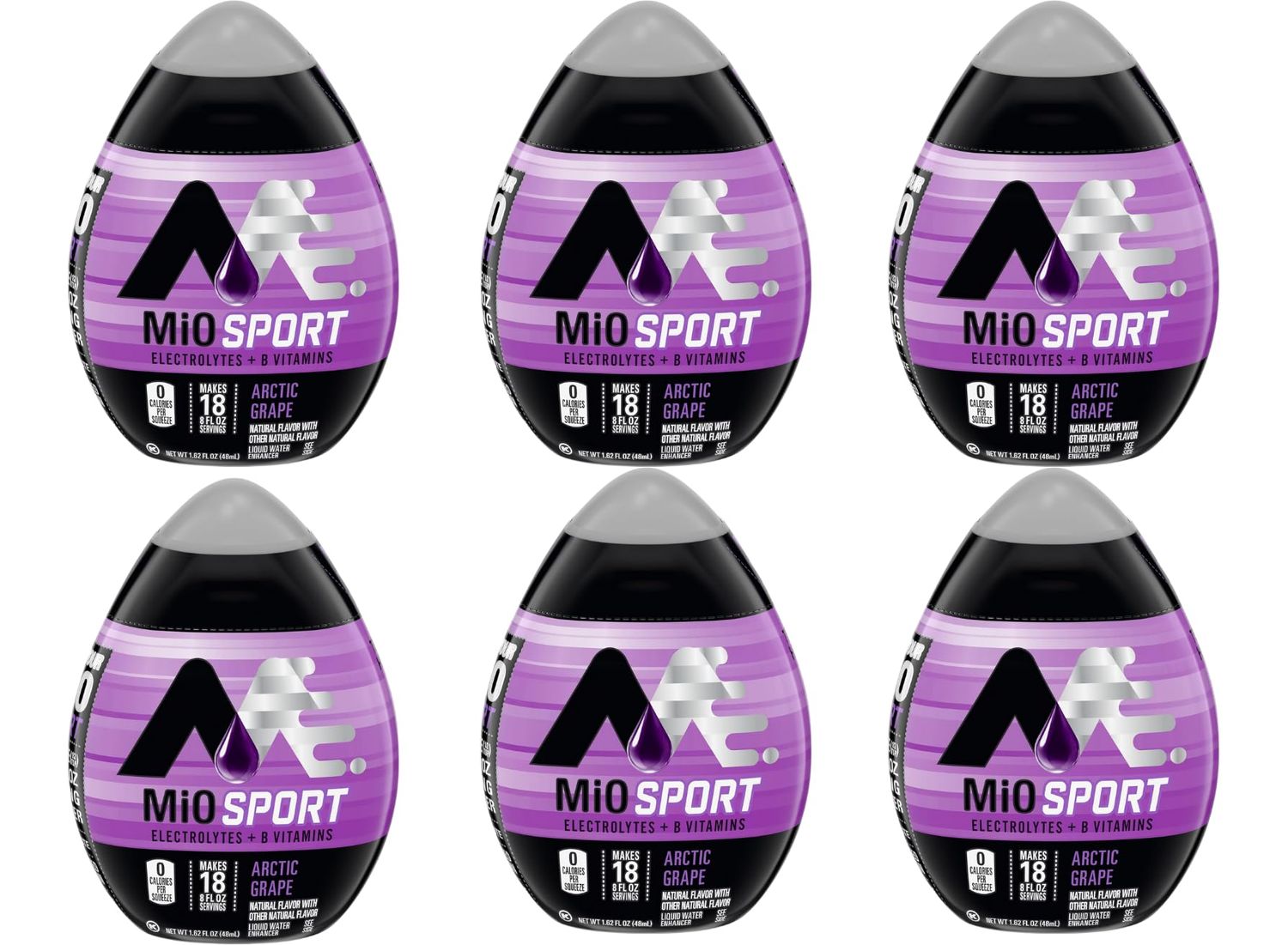 Mio Sport Liquid Water Enhancer, Arctic Grape, 1.62 OZ, 6-Pack