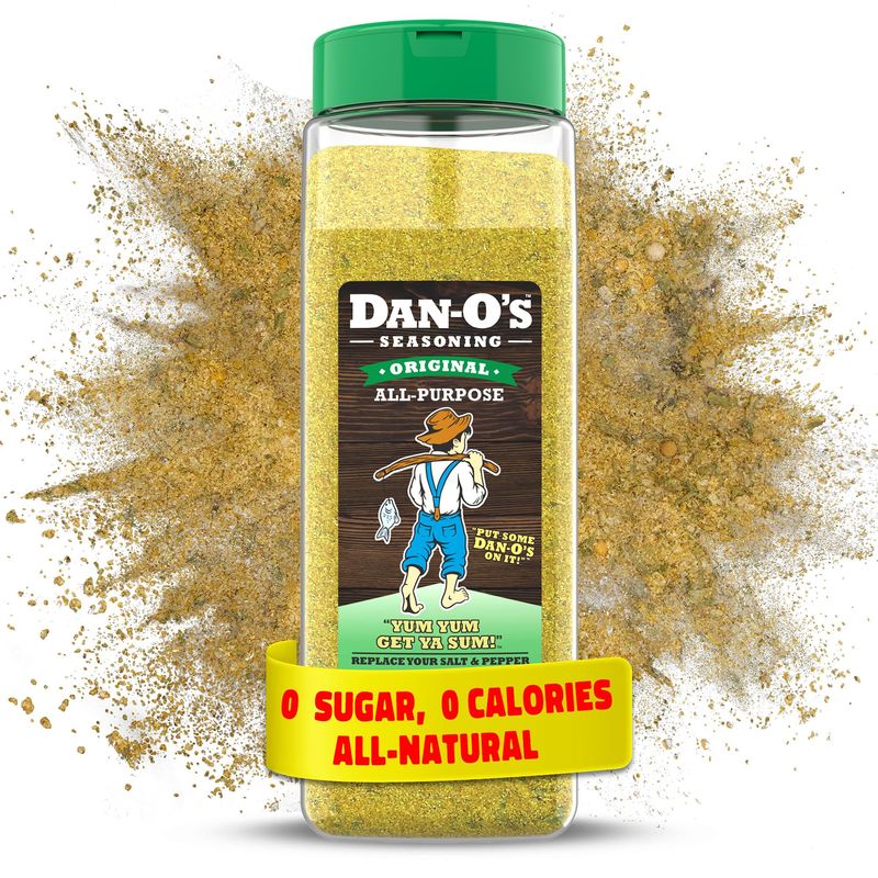 Dan-O&#39;s Original Seasoning - Great on Chicken, Meats, Veggies - All-Purpose, All-natural, Sugar Free, Zero Calorie, Savory Seasoning for Cooking Anything, marinade, rub, dips - Large bottle (20oz)