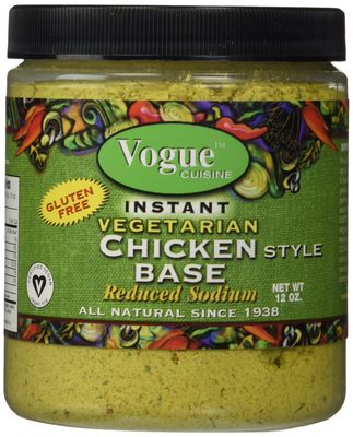 Vogue Cuisine Vegetarian Chicken Soup &amp; Seasoning Base 12oz - Low Sodium, Gluten Free, All Natural Ingredients