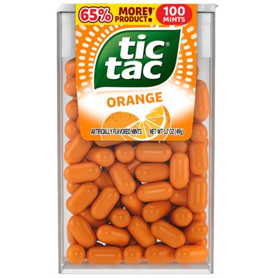 Tic Tac Orange Flavored Mints, 12 Count, On-the-Go Refreshment, Stocking Stuffers, 1.7 oz Each